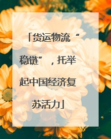 货运物流“稳链”，托举起中国经济复苏活力