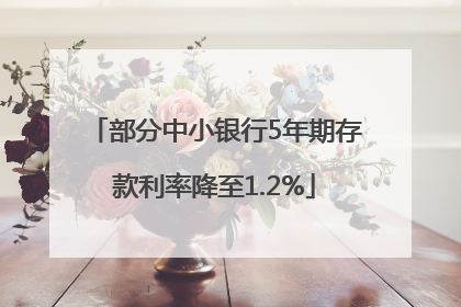 部分中小银行5年期存款利率降至1.2%