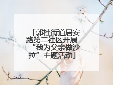 郭杜街道居安路第二社区开展“我为父亲做沙拉”主题活动