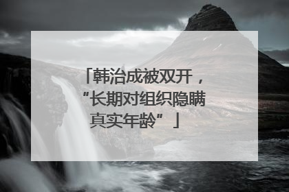 韩治成被双开，“长期对组织隐瞒真实年龄”