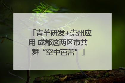 青羊研发+崇州应用 成都这两区市共舞“空中芭蕾”