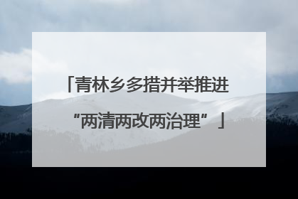 青林乡多措并举推进“两清两改两治理”