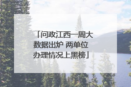 问政江西一周大数据出炉 两单位办理情况上黑榜