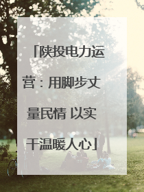 陕投电力运营：用脚步丈量民情 以实干温暖人心