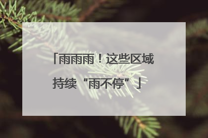 雨雨雨！这些区域持续“雨不停”