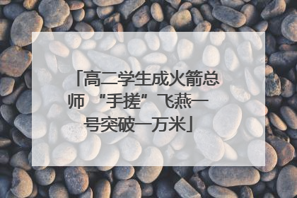 高二学生成火箭总师 “手搓”飞燕一号突破一万米