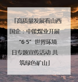 高质量发展看山西国企：中能煤业开展“6·5”世界环境日专题宣传活动 共筑绿色矿山