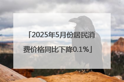 2025年5月份居民消费价格同比下降0.1%