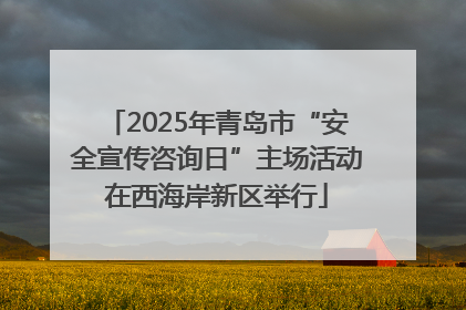 2025年青岛市“安全宣传咨询日”主场活动在西海岸新区举行