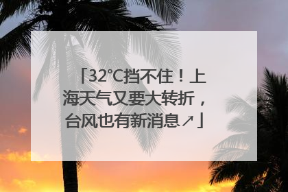 32℃挡不住！上海天气又要大转折，台风也有新消息↗