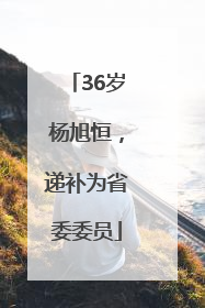 36岁杨旭恒，递补为省委委员