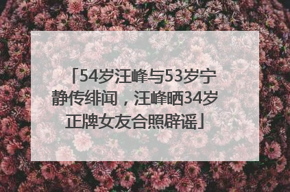 54岁汪峰与53岁宁静传绯闻，汪峰晒34岁正牌女友合照辟谣