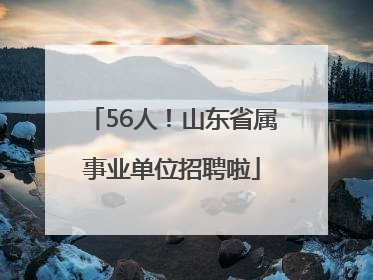 56人！山东省属事业单位招聘啦