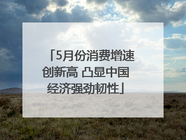 5月份消费增速创新高 凸显中国经济强劲韧性